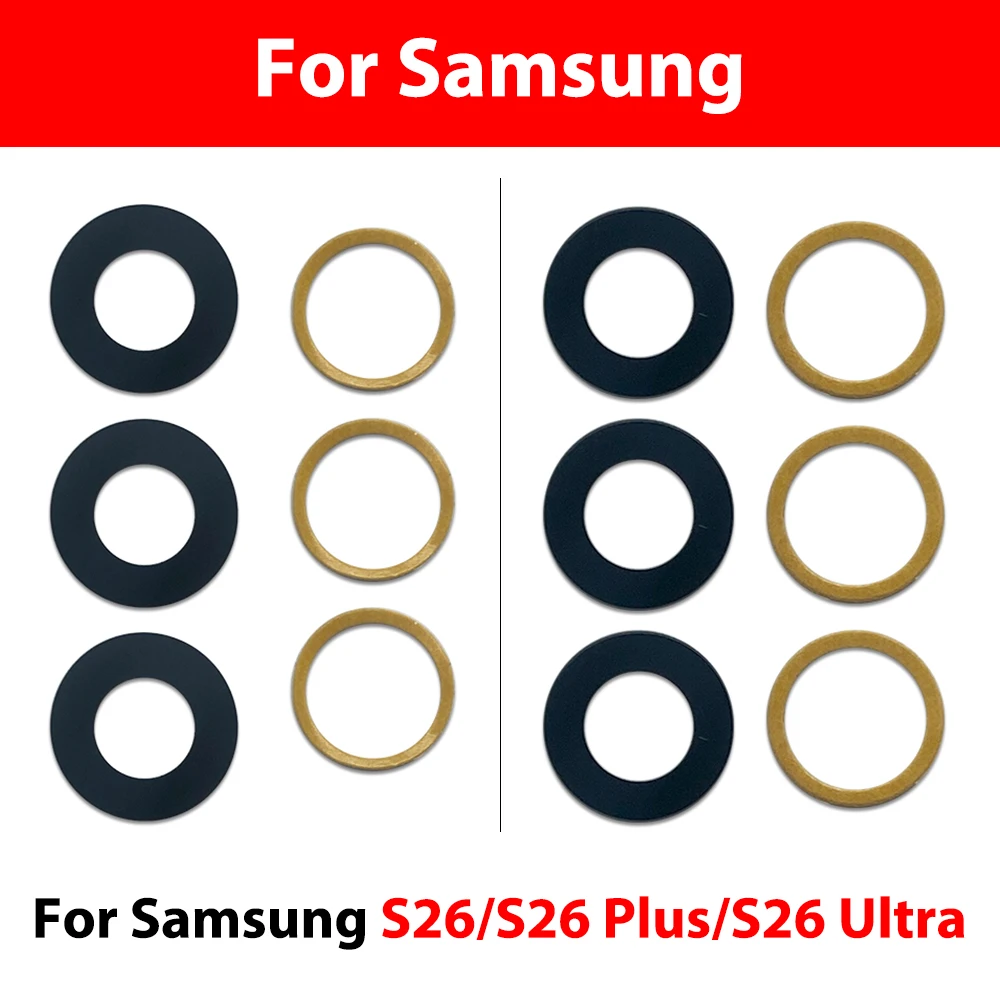 NEW For Samsung S26 S25 Fe S25 Edge S24 Plus S23 Fe 5G S22 Ultra Back Rear Camera Glass Lens Cover With Adhesive
