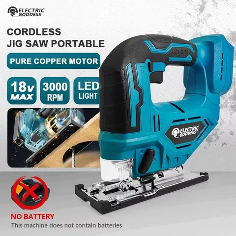 EGOD 65mm 전기 퍼즐 휴대용 무선 톱 다기능 목공 도구 목재 절단기 Makita 18V 배터리에 적합 EGOD 65mm 전기 퍼즐 휴대용 무선 톱 다기능 목공 도구 목재 절단기 Makita 18V 배터리에 적합