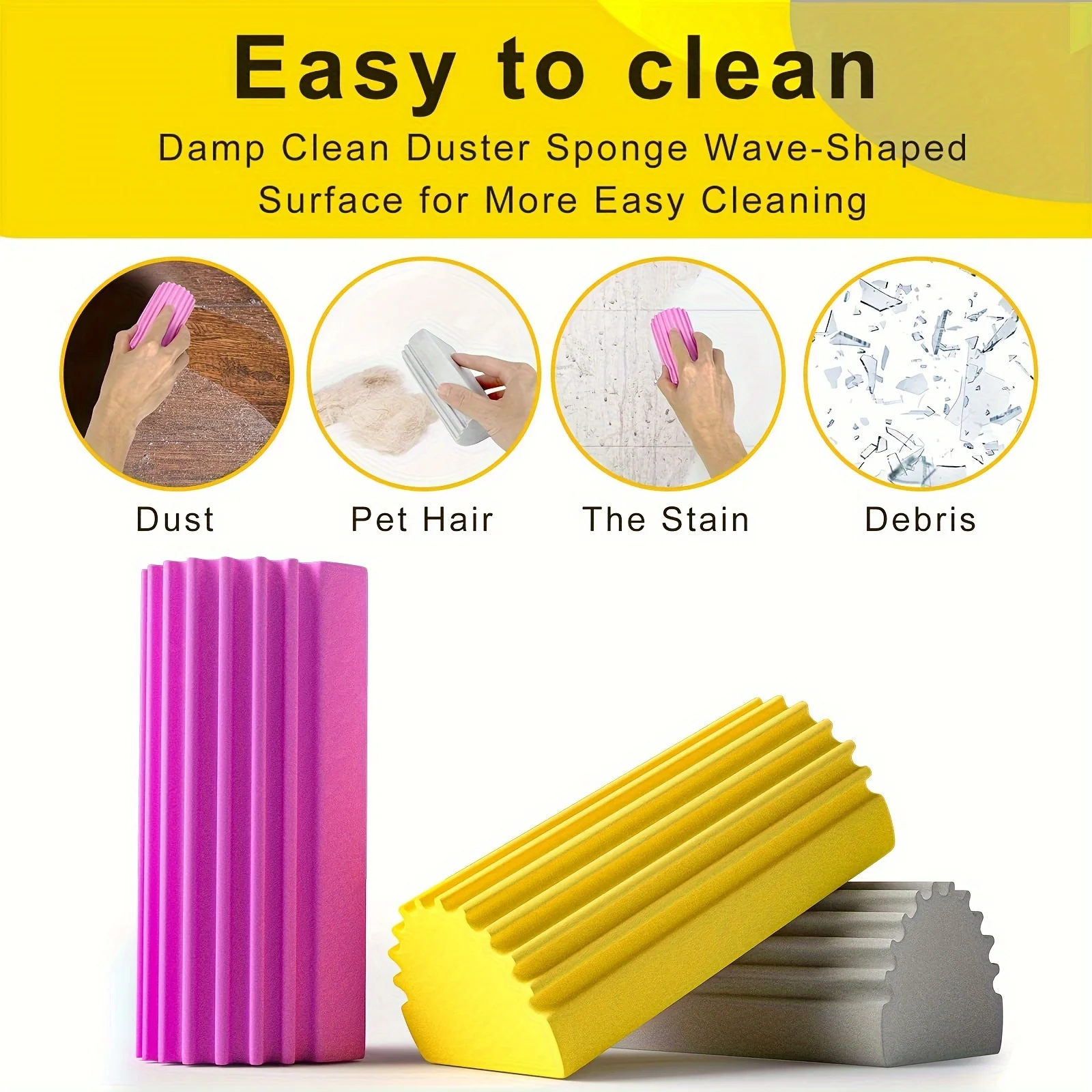 5Pcs Damp Clean Duster Sponge Portable Clean Brush Duster Cleaning Tool for Cleaning Blinds Glass Vents Radiators Mirrors Window