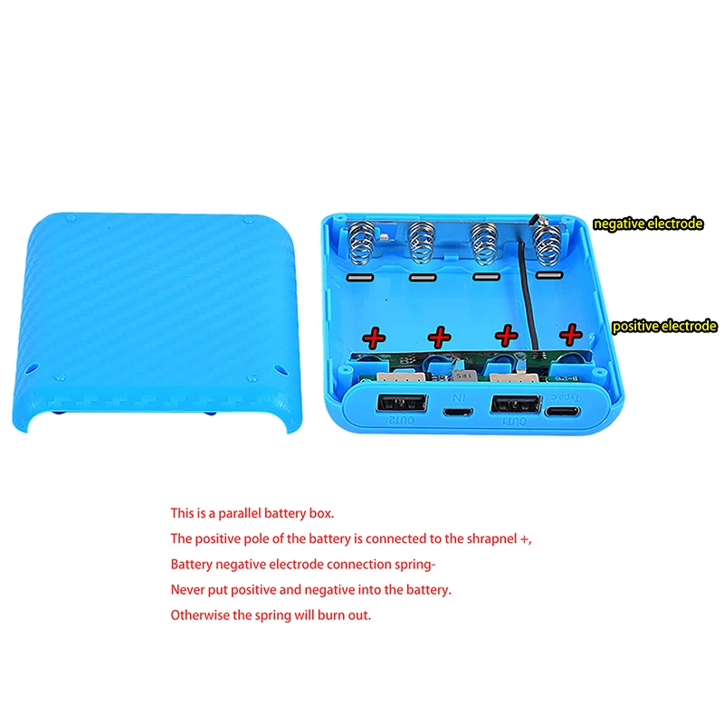 4 Slots 18650 Battery Box Case DIY Power Set Material Mini Solderless Power Supply Housing For Home Go Out And Other Occasions.
