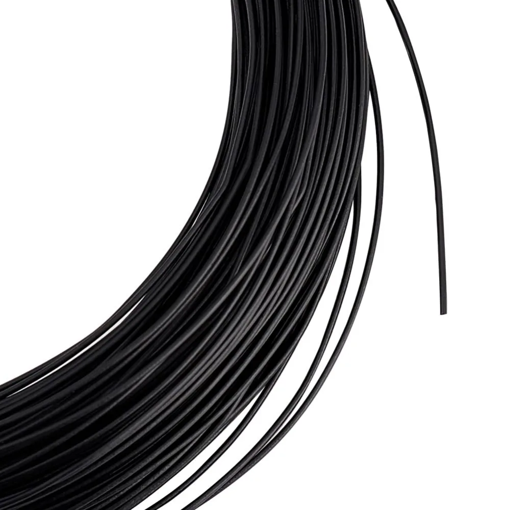 1 Stück 50 m/54,7 Yards schwarzer Millinery-Draht, 1 mm Durchmesser, schwarzer Blumendraht, rund, weich, für DIY-Nähzubehör, Krempenherstellungszubehör