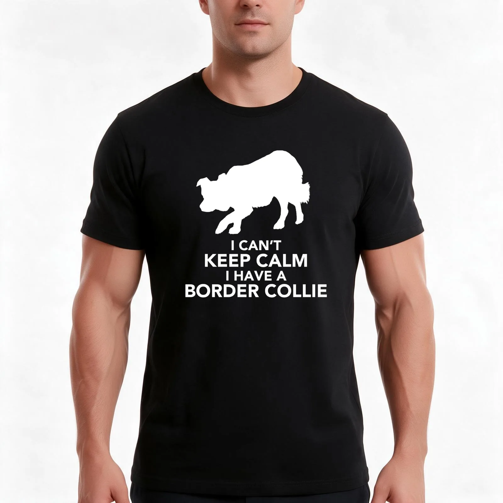 Collie T-Shirt Summer Casual Cotton Tee Oversized Streetwear Tops Vintage Graphic Print Loose Fit Short Sleeve 100% Cotton