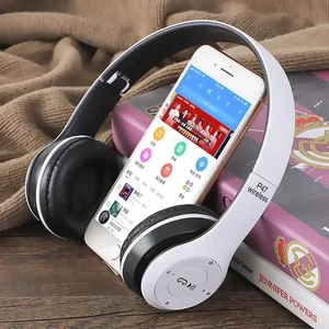 Headphone Nirkabel Bluetooth 5.0 dengan Desain Lipat, Bass Stereo HIFI, Mikrofon, Adaptor USB untuk Game iPhone 10 mikrofon nirkabel jbl penjualan terbaik - №