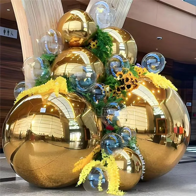 Inflatable metal ball decorative inflatable mirror ball metal balloon big shiny giant inflatable ball