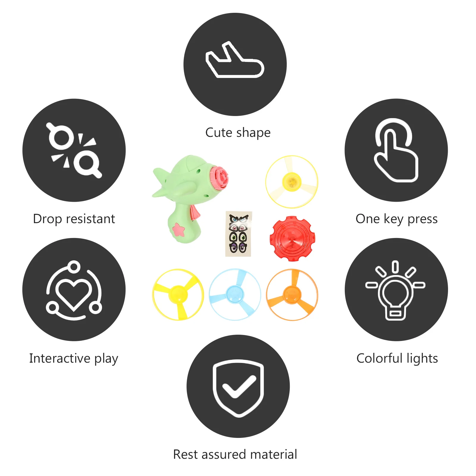 

1 set 1 Set Of Bamboo Dragonfly Fish Flying Disc Durable Outdoor Glowing Saucer For Kids, Cartoon Launcher Plaything, Fun Flying