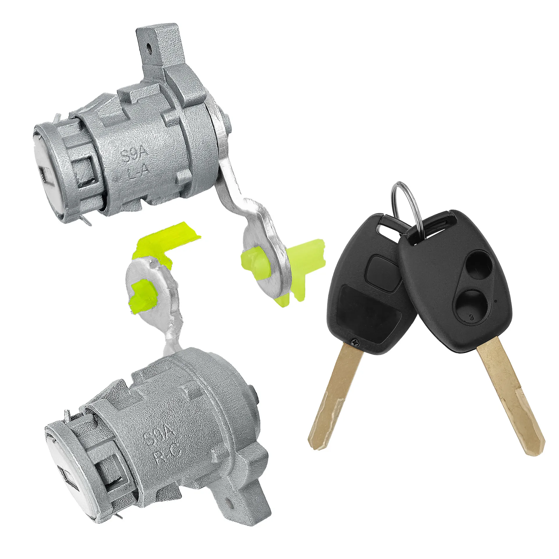 Suitable for Honda Crv Civic Left and Right Door Lock Cores with Straight 2-Key 2-Hole Key