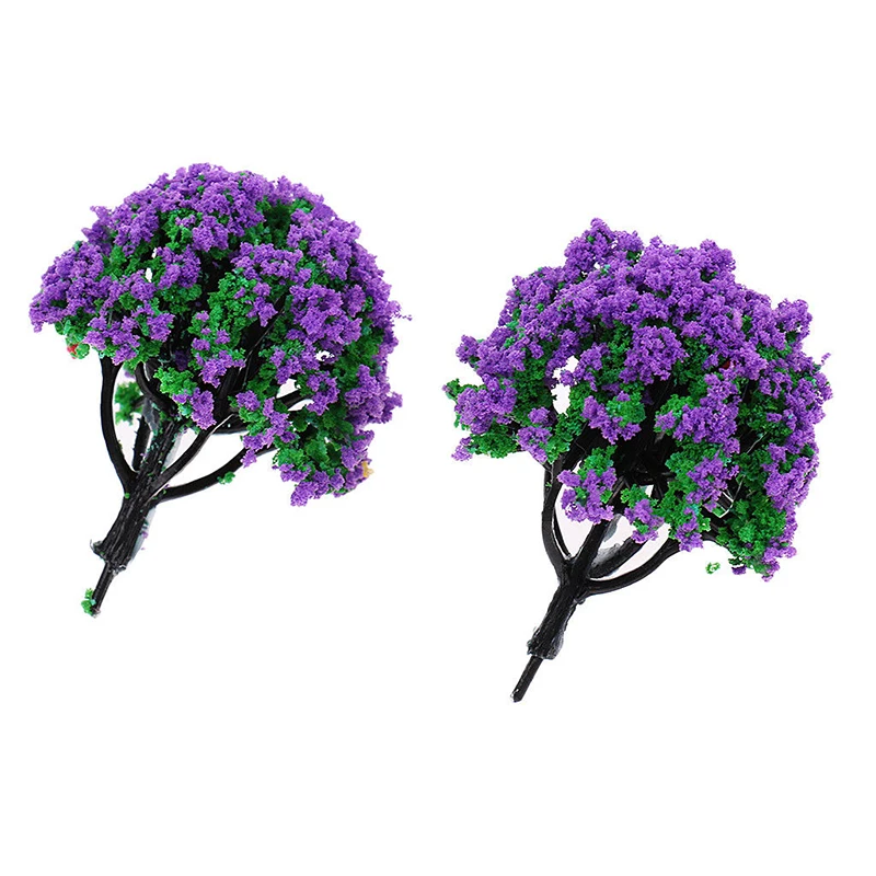 10Pcs Trees Model Train Railroad Decor Scenery Landscape HO/OO Scale Building-Static Grass Tufts Miniature Scenery Flowers Tools