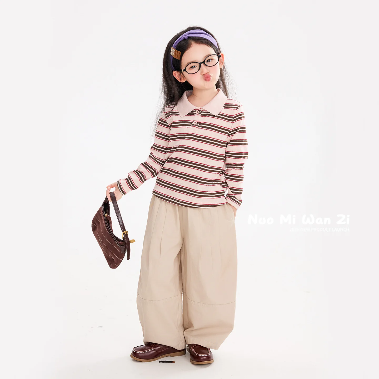 Girls Pants 2026 Spring and Autumn New Children's Clothing Korean Style Girl Baby Casual Pure Cotton Kneaded Straight Tube Pants