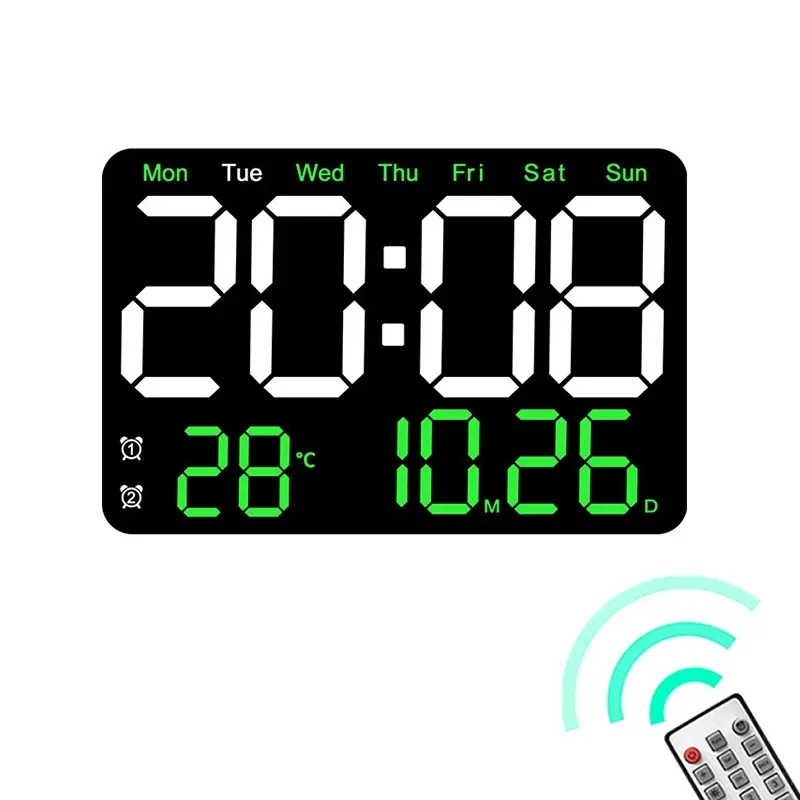 

LED Alarm Clock Large Screen Digital Electronic Wall Clock Table Hanging Dual-Use Electronic Alarm Clock for Home Office Decor