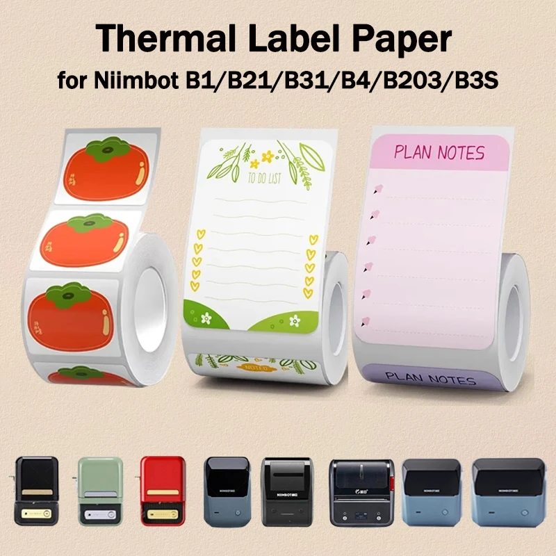 NIIMBOT B1/B21/B31/B4/B203/B3S Sticky Note Journal Label Printing Paper Self-adhesive Creative Cute Memos Notes Message Sticker