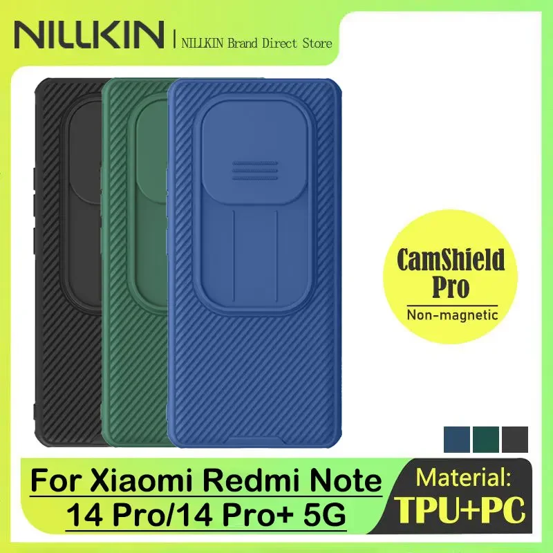 

Чехол Nillkin для Xiaomi Redmi Note 14/14 Pro/14 Pro Plus 5G, защита объектива камеры, задняя крышка с защитой от падения и подглядывания