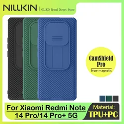 Nillkin Case for Xiaomi Redmi Note 14/14 Pro/14 Pro Plus 5G, Slide Camera Lens Protection, Anti-Fall Anti-peeping Back Cover