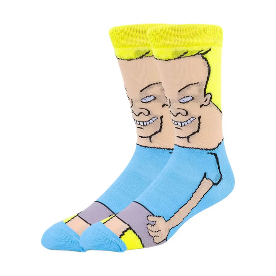 Moda de rua hip hop natal dia das bruxas dos desenhos animados anime meias das mulheres dos homens novidade engraçado casual tripulação meias quentes inverno wear