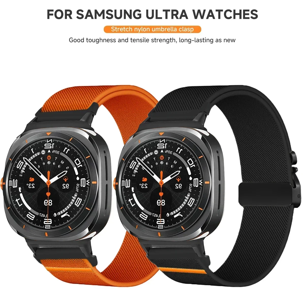 Parachute Nylon Strap for Samsung Galaxy Watch Ultra 47mm Braided Elastic Band Bracelet for Galaxy Watch Ultra 47mm Watchband