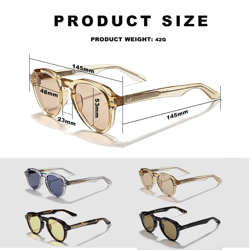 Fashion Luxury Oval Acetate Sunglasses For Men Women Retro Classic Sunglasses Logo Customization outdoor UV400 Protection