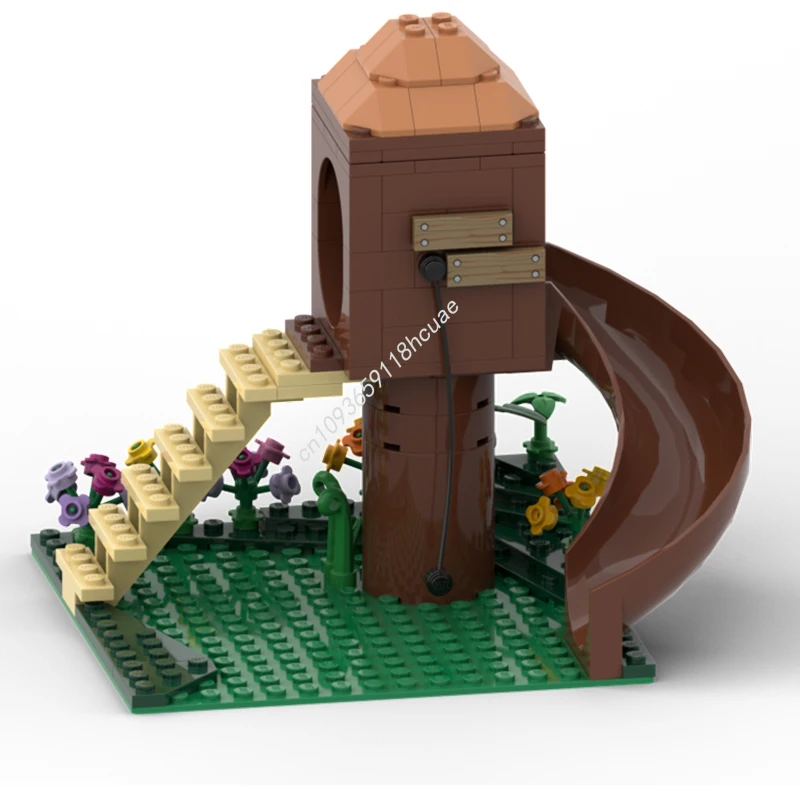 

124pcs MOC Minifig scale modular treehousee playground Modular Buildings Limited Edition Architecture Building Blocks Ideal