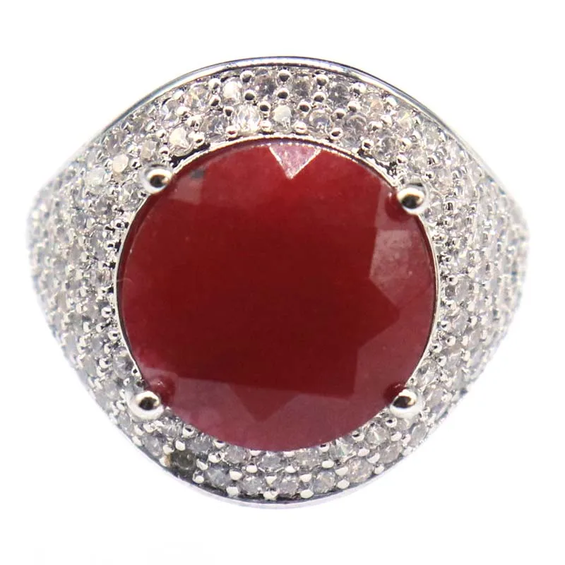 20 x 18 mm wunderschöne 5,6 g echte blaue Saphirgrün Smaragd Rot Rubin CZ Damen Verlobungsringe aus Silber