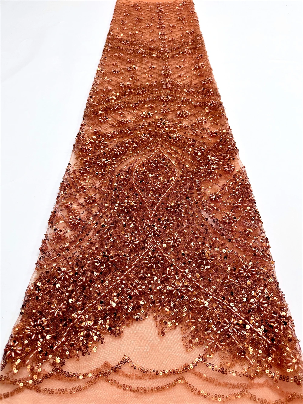 

Gold Heavy African Beaded Lace 2026 High Quality Nigerian French Mesh Lace Fabric With Sequins For Wedding Party Dress Women