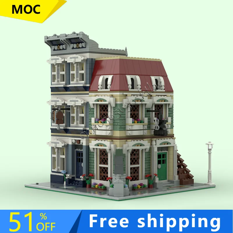 

NEW 2525 PCS MOC Retro European Style Multi Layer Building Block Retro Architecture Model Display Toy For Kid DIY Assembly Gifts