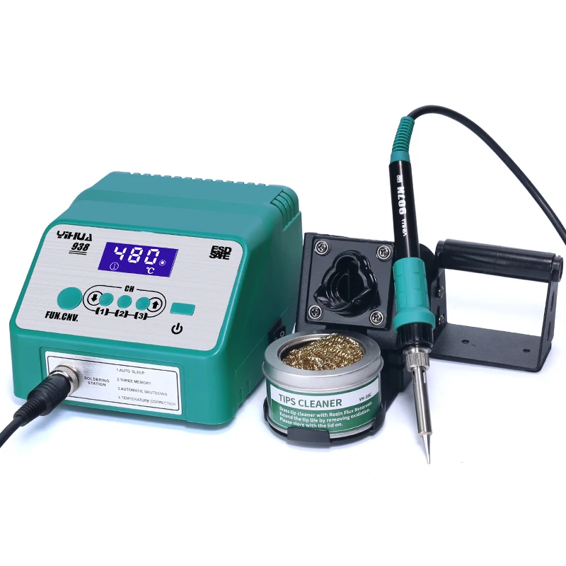 YIHUA-938 Digital Display Soldering Iron Station LCD 60W High-power Anti-static Electric Chip Desoldering SMD Welding Machine