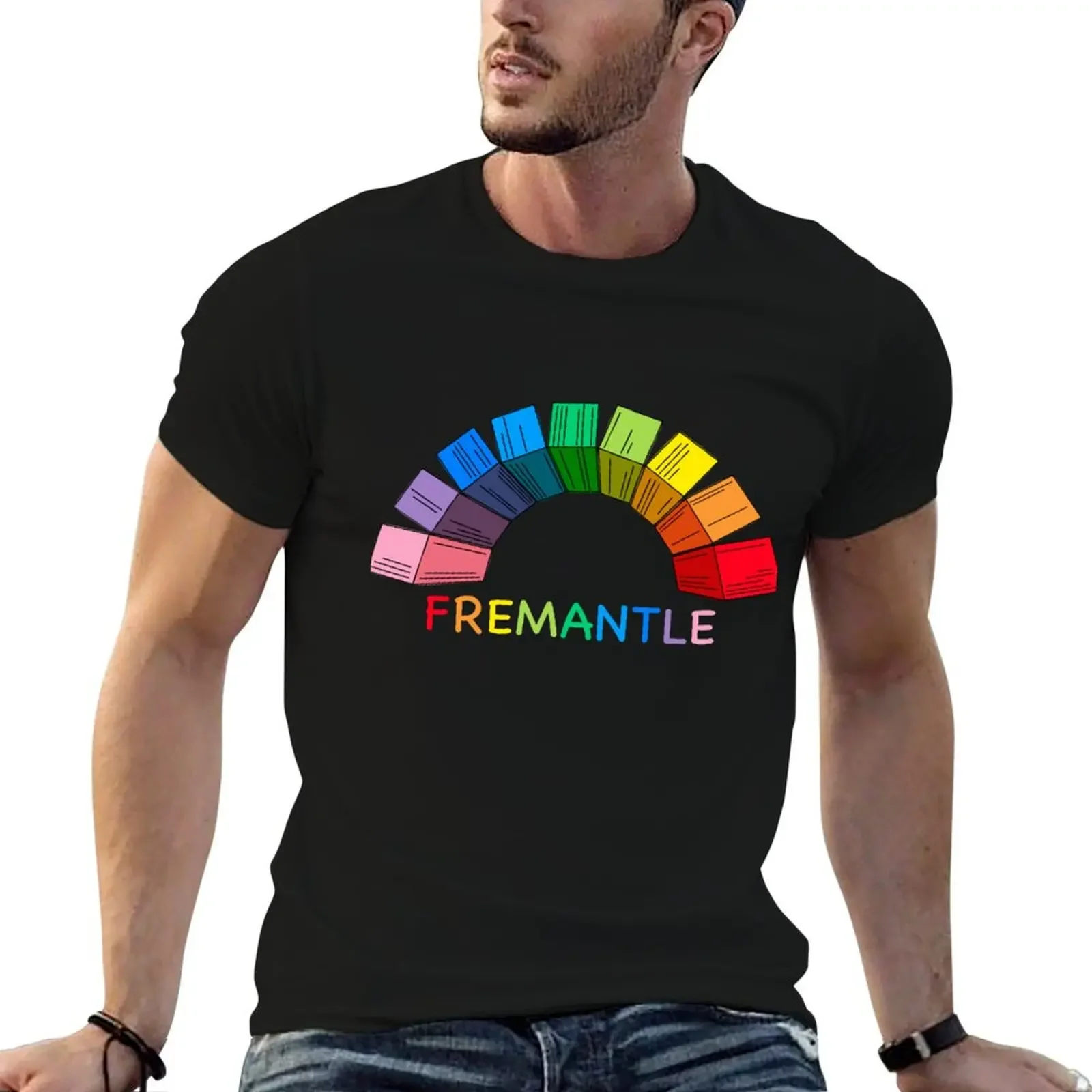 

Fremantle Rainbow T-Shirt luxury clothing labubu cute tops tees shirts graphic tee plain black t shirts men