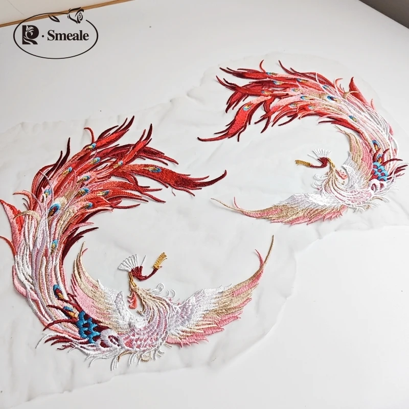 Chinese Traditional Phoenix Applique Lace Patch Dress, Children\'s Wear, Decorative Flower, New, RS4258, 45.5*30cm