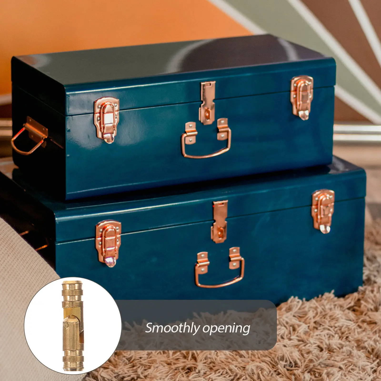50Pcs 4x17mm High-Quality Copper Spring Hinge Smooth Mute Closing Automatic Hinge for Jewel Cases and Storage Boxes