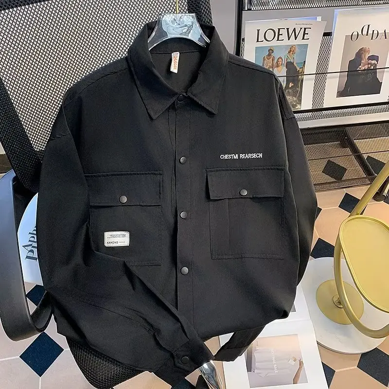 

Мужская удлиненная куртка в стиле ретро-джинсовый слим-фит, свободного кроя, универсальная, модная, брендовая, для весны и осени