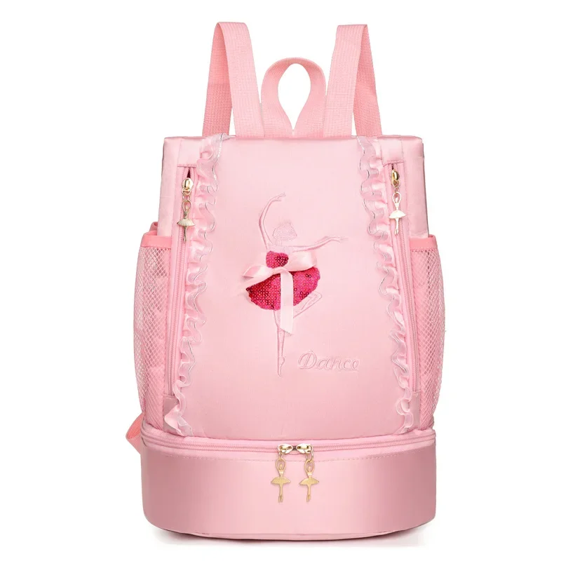 Kid Girl Ballet Dance Storage Backpack Fashion Lace Edge Letter Print Princess Causal Duffel Bag Ballerina Child School Backpack