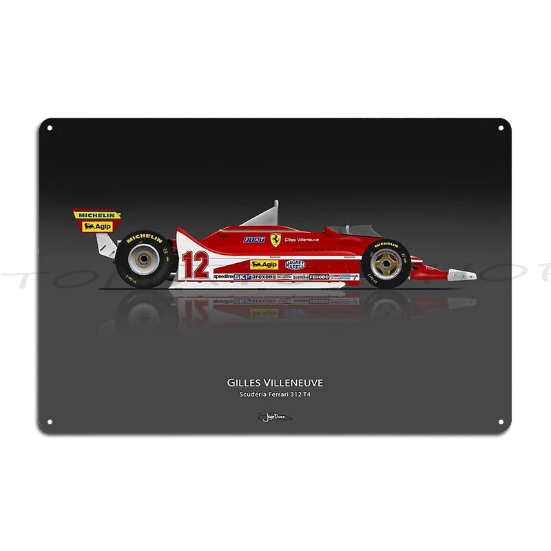 Gilles Villeneuve  Metal Plaque Poster Designing Kitchen Wall Decor Funny create  Tin Sign Poster