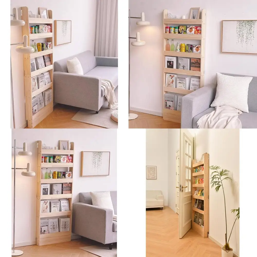 

Wooden Bookcase Organizer - Wall Mounted Storage for Books and Toys, Suitable for Kids & Adults (31.5 Wide)