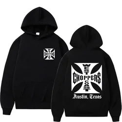 West Coast Iron Cross Choppers Logo Męska czarna modna bluza z kapturem Unisex Fashion Fleece Oversized Hoodie Streetwear