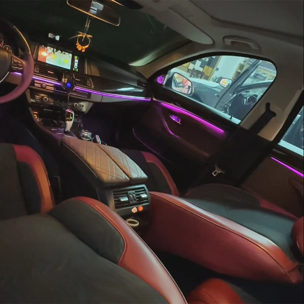 

Комплект 11 цветов светодиодного окружающего освещения — дверь, приборная панель и украшение для ног для BMW 5 серии F10/F11 CIC/NBT (2010-2018)