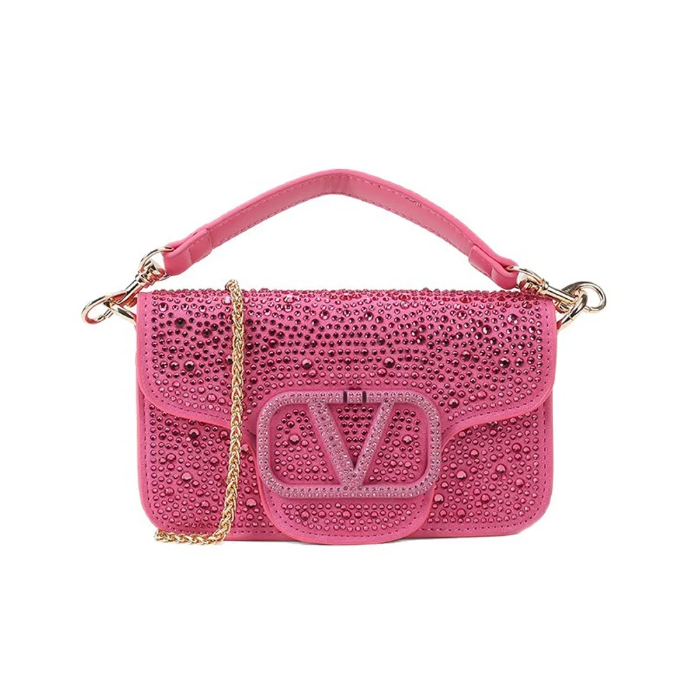 Sac à main multifonctionnel incrusté de diamants, petit sac carré à portée diagonale simple, petite taille, 2025