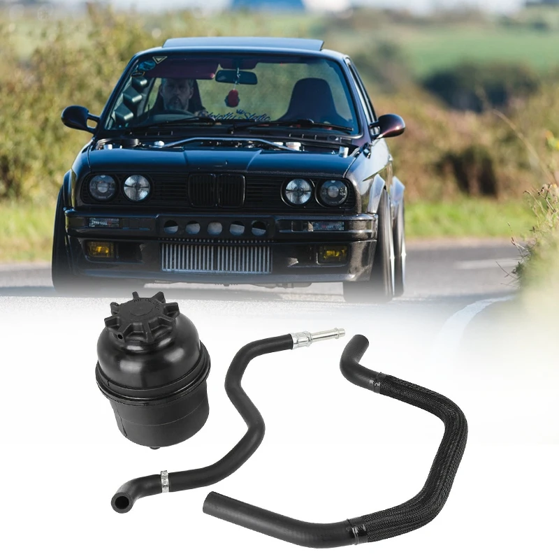 Car Power Steering Fluid Reservoir Tank And Power Steering Hose Compatible For-BMW E30 E46 E36 323I 325I 328I 330I