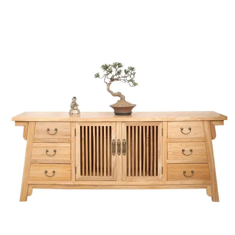 

Solid wood Chinese-style household entrance entrance porch cabinet Locker New Chinese-style elm porch table End view table