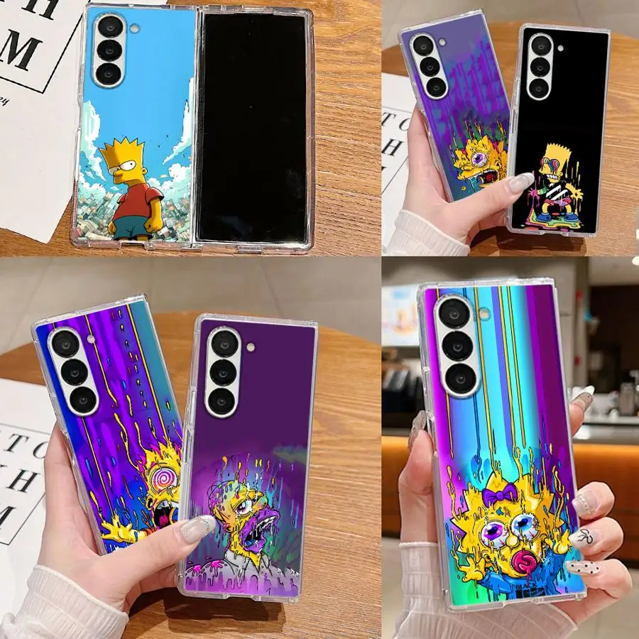 Funny Cool Simpsons Transparent Soft Phone Cover Case for Samsung Galaxy Z Fold 8 Ultra ZFold3 ZFold6 ZFold7 Z Fold 7 6 5 4 3