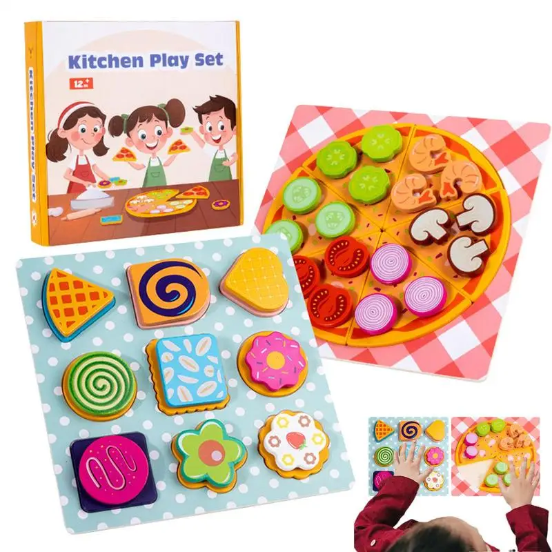 

Shape Sorting Sorting And Matching Toys Wooden Fine-Motor Pizza Cookie Design For Preschool Kindergarten Classroom Homeschool
