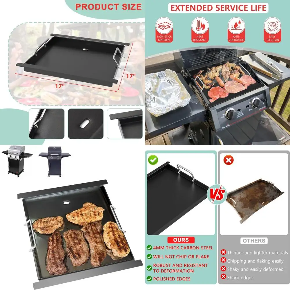 

Replacement Non-Stick Flat Top Griddle for Charbroil Performance 2-Burner Grill Models 463630021, 463660021, 463660421, 46363042