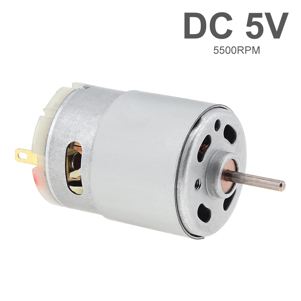 

RS380 DC Motor 5V 5500RPM Micro Motor with Shield Ring for DIY Toys Hair Drier Mini Fan Small Appliance Tools