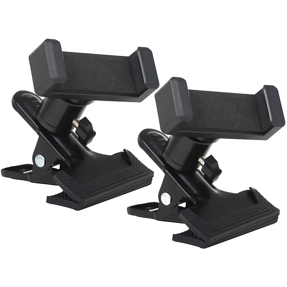 

2 Pcs Musical Instrument Microphone Stand Mount Car Holder Metal Broadcast Clip