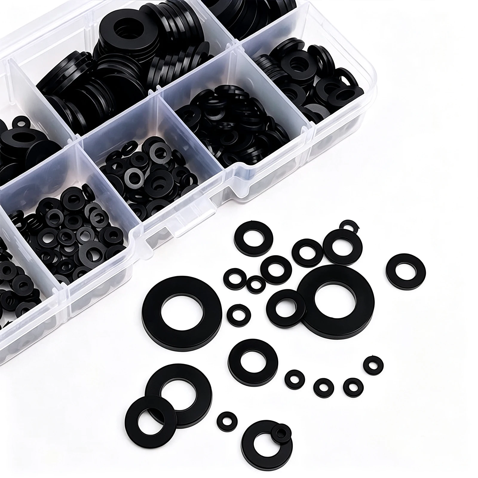 AliExpress NONE 500/250 Pieces Nylon Anti-loosening Wear-resistant Flat Washers, Sealing Gaskets for Bolts Bicycle and Plumbing Fittings