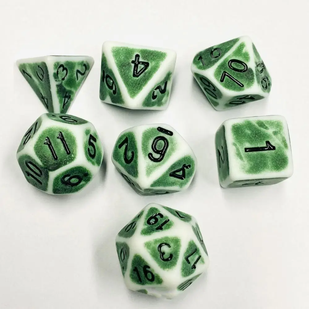 مجموعة النرد متعددة السطوح لعبة مجلس DND ، النرد الاكريليك فريدة من نوعها ، تأثير رائع والرجعية ، النادي ، 7 قطعة ، 1Set #3