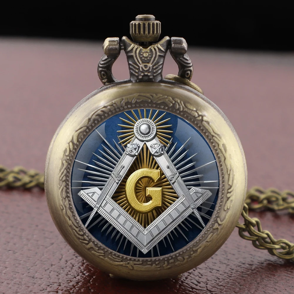 ساعة جيب كوارتز ريترو مع الماسونية الغامضة خمر الإكسسوارات النساء قلادة قلادة ساعة الرجال هدايا طفل تذكارية