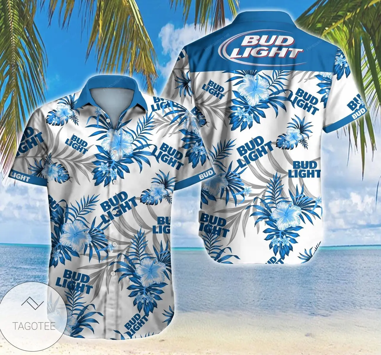 Hawaii Beautiful Coconut Leaf Patterned Shirt For Men Color Gradient 3D Printed Beach Shirt Casual Loose Short Sleeve Shirt
