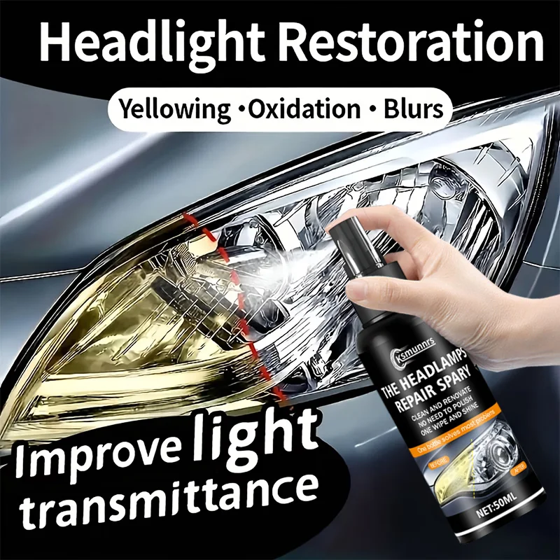 Car Headlight Restoration Kit - Includes Polishing Tools, Scratch Removal Paste & Liquid Polish to Eliminate Oxidation for Clear