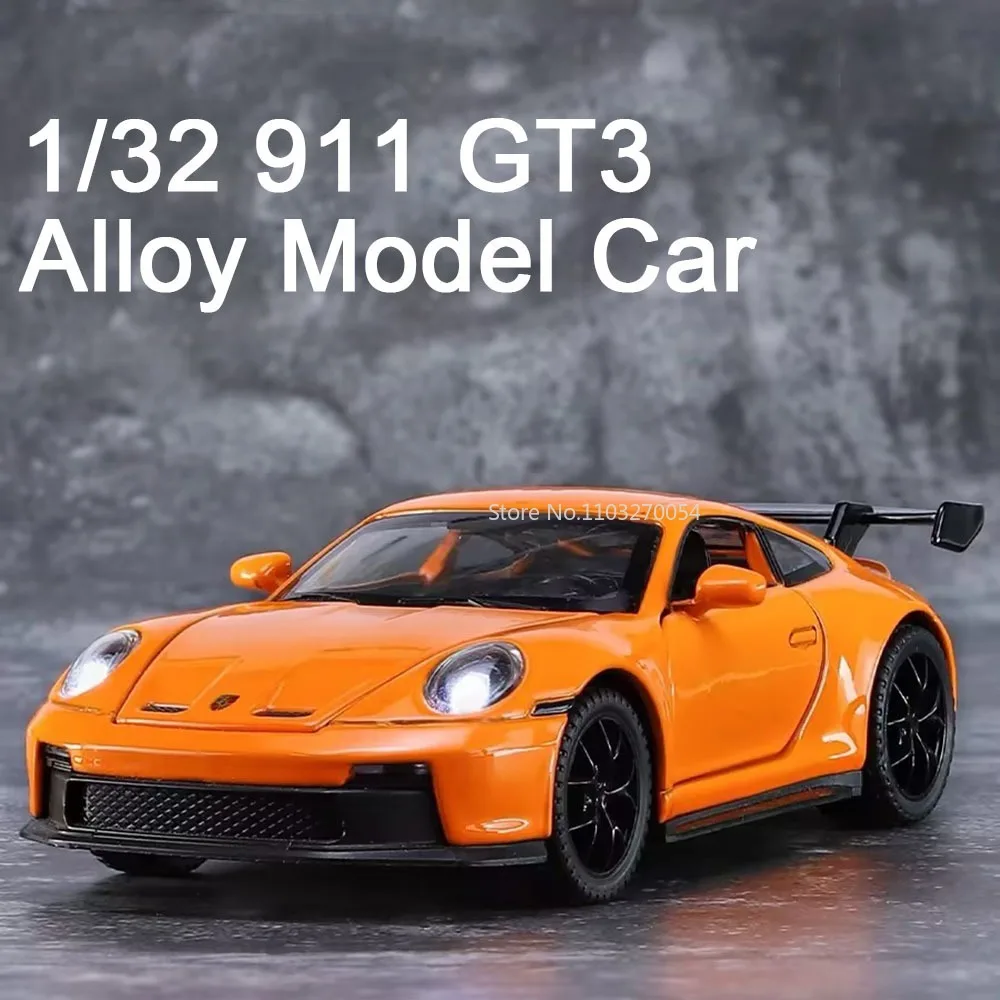 

1/32 911 GT3 Simulation Alloy Model Car Toy Diecast Metal with Sound and Light Sports Cars Toys Models Children Gifts Collection