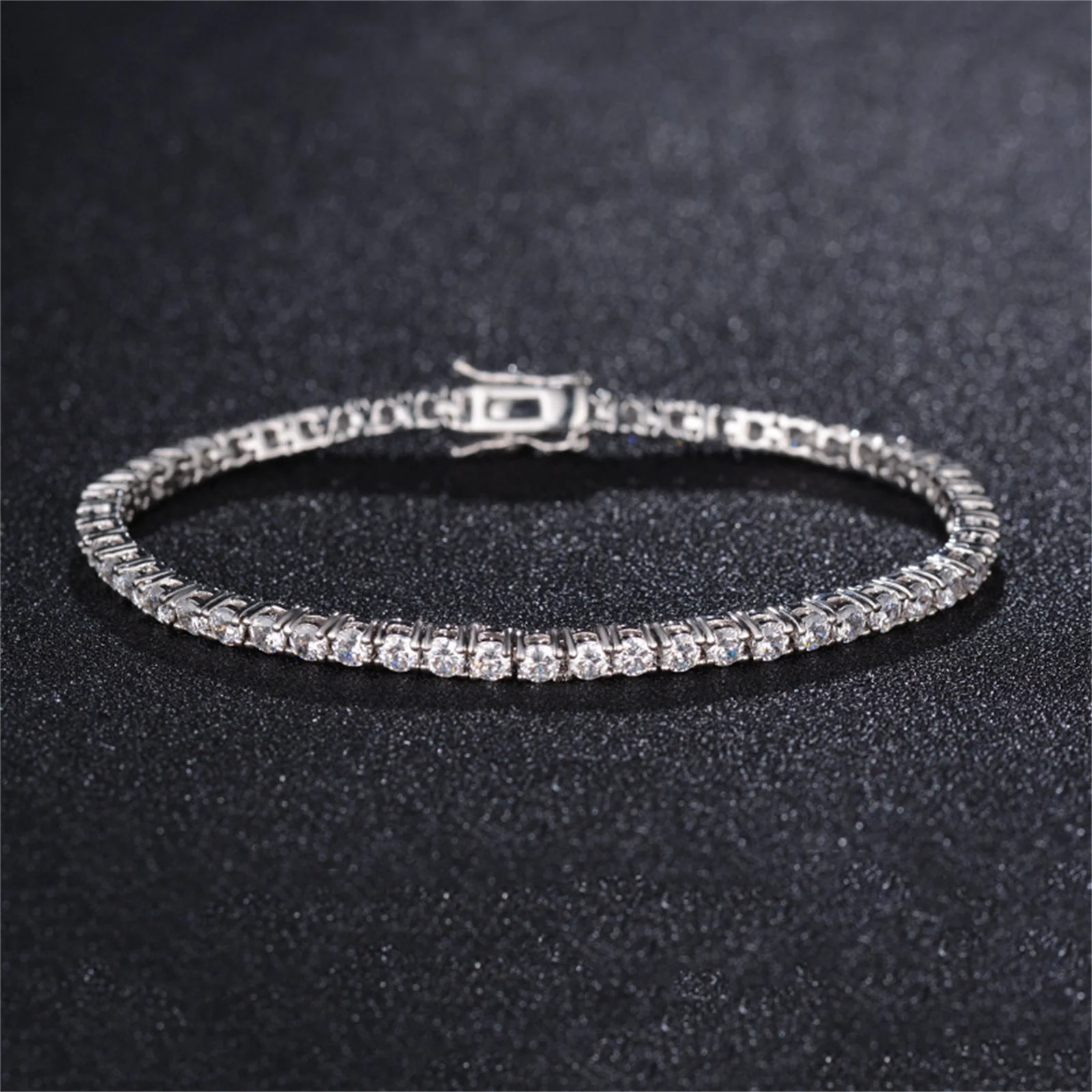 ANDYWEN 925 Sterling Silver 3mm 4mm 5mm 6mm Tennis Handmade Bracelet Never Broken Women Luxury Chain CZ Fine Jewelry For Party