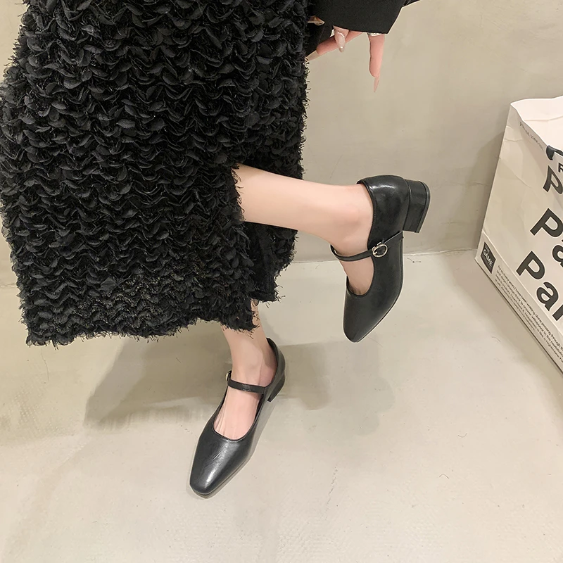 Summer Mules Slippers Women Fashion Square Low Heel Shoes Ladies Elegant Party Dress Sandal Slides Female Square Toe Sandalias