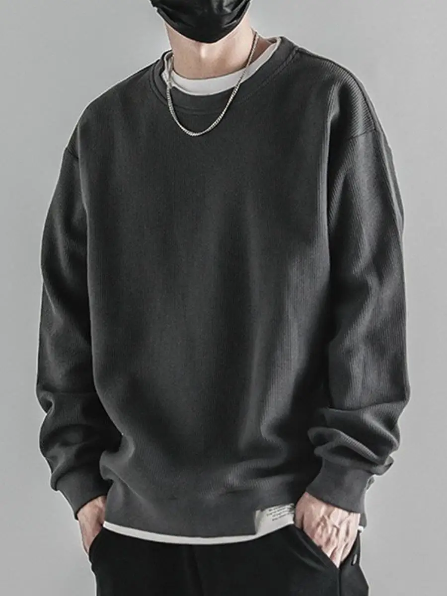 

Men's Fce Lined Thiened Hoodie Fake Two-Piece Long Sve Winter Versatile Comfortable Soft Ciwalk Casual Faion Top